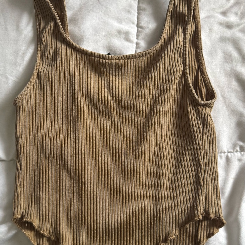Wild Fable Ribbed Brown Tank Top - Picture 3 of 4